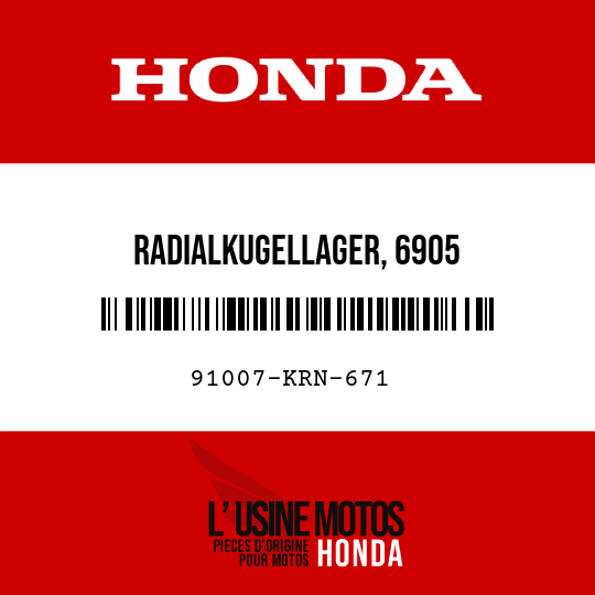 image de 91007-KRN-671 RADIALKUGELLAGER, 6905