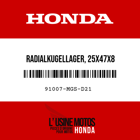 image de 91007-MGS-D21 RADIALKUGELLAGER, 25X47X8