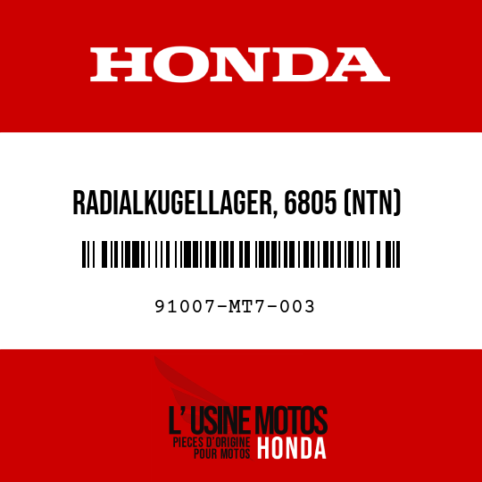 image de 91007-MT7-003 RADIALKUGELLAGER, 6805 (NTN)