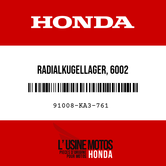 image de 91008-KA3-761 RADIALKUGELLAGER, 6002