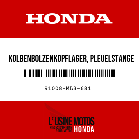 image de 91008-ML3-681 KOLBENBOLZENKOPFLAGER, PLEUELSTANGE (TOYO)