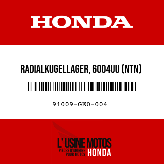 image de 91009-GE0-004 RADIALKUGELLAGER, 6004UU (NTN)