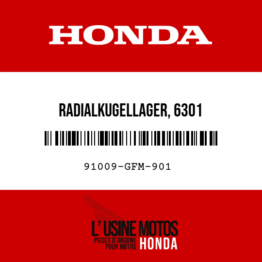 image de 91009-GFM-901 RADIALKUGELLAGER, 6301