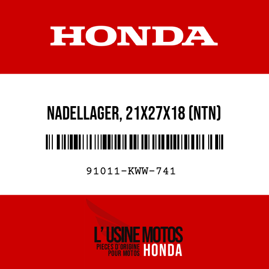 image de 91011-KWW-741 NADELLAGER, 21X27X18 (NTN)