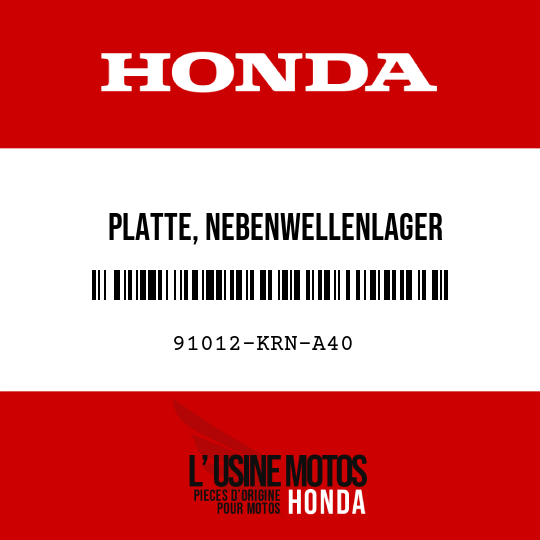 image de 91012-KRN-A40 PLATTE, NEBENWELLENLAGER