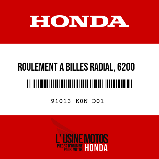 image de 91013-K0N-D01 ROULEMENT A BILLES RADIAL, 6200