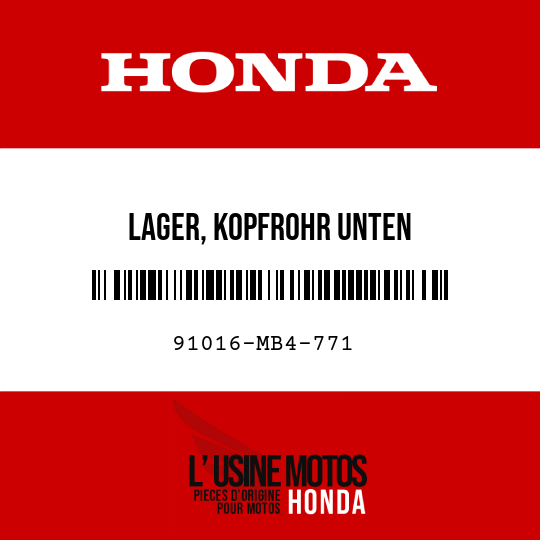 image de 91016-MB4-771 LAGER, KOPFROHR UNTEN