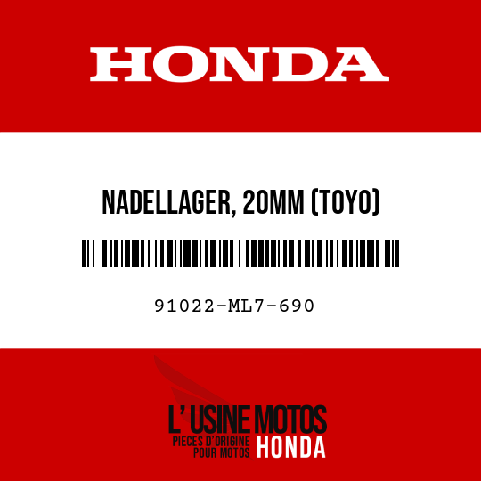 image de 91022-ML7-690 NADELLAGER, 20MM (TOYO)