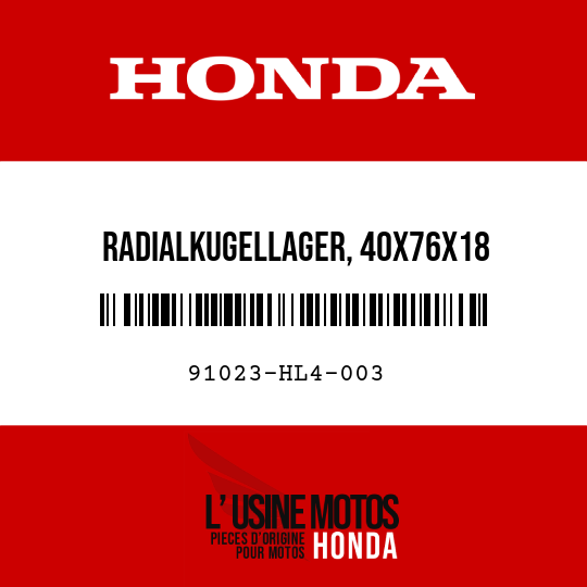 image de 91023-HL4-003 RADIALKUGELLAGER, 40X76X18