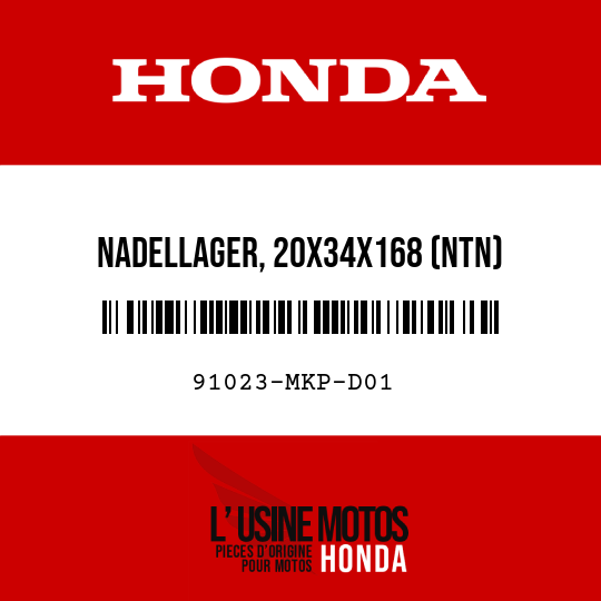 image de 91023-MKP-D01 NADELLAGER, 20X34X168 (NTN)