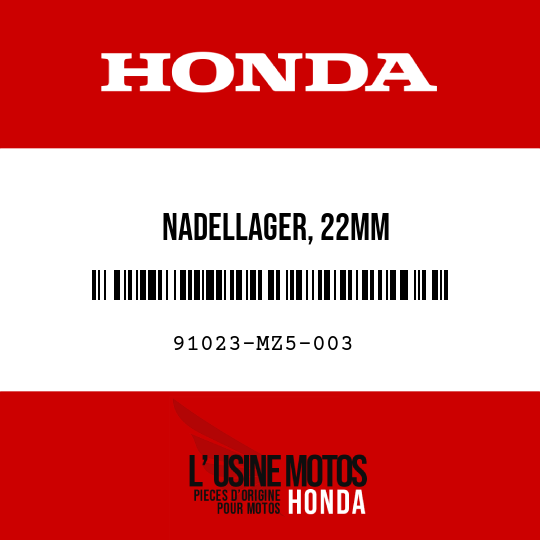 image de 91023-MZ5-003 NADELLAGER, 22MM