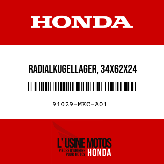 image de 91029-MKC-A01 RADIALKUGELLAGER, 34X62X24