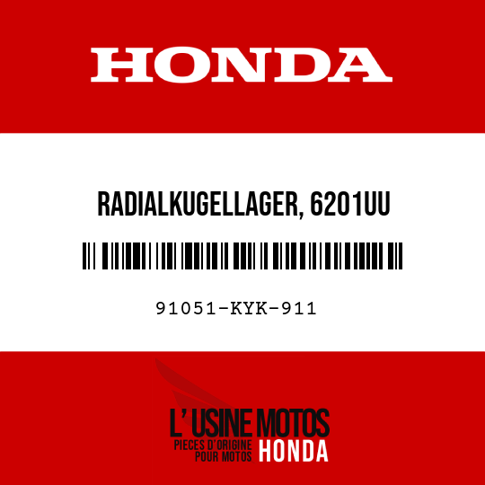 image de 91051-KYK-911 RADIALKUGELLAGER, 6201UU