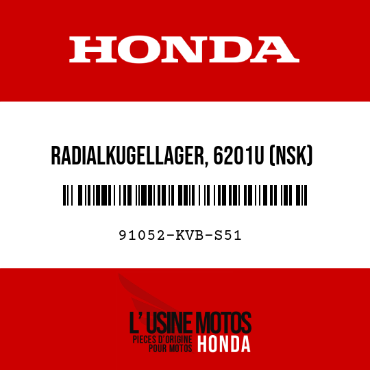 image de 91052-KVB-S51 RADIALKUGELLAGER, 6201U (NSK)