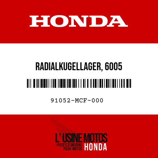 image de 91052-MCF-000 RADIALKUGELLAGER, 6005