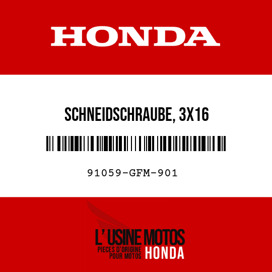 image de 91059-GFM-901 SCHNEIDSCHRAUBE, 3X16