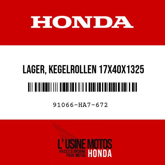 image de 91066-HA7-672 LAGER, KEGELROLLEN 17X40X1325 (KOYO)