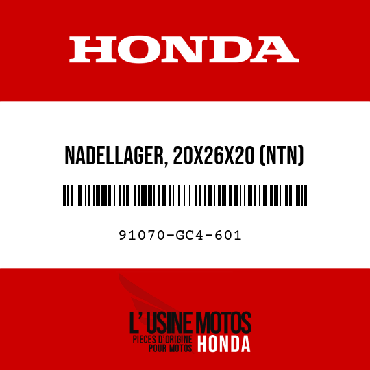 image de 91070-GC4-601 NADELLAGER, 20X26X20 (NTN)
