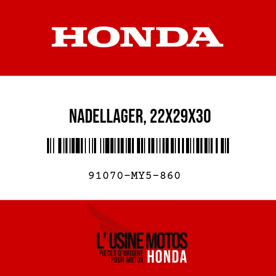 image de 91070-MY5-860 NADELLAGER, 22X29X30