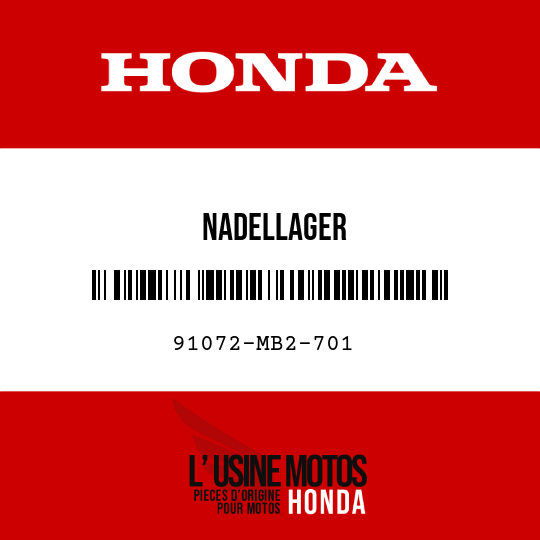 image de 91072-MB2-701 NADELLAGER