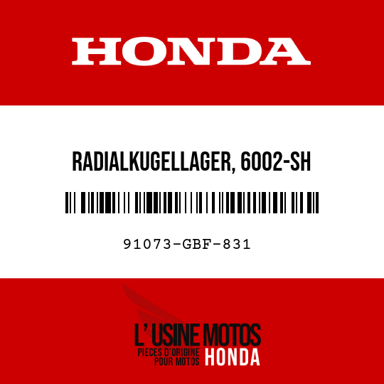 image de 91073-GBF-831 RADIALKUGELLAGER, 6002-SH