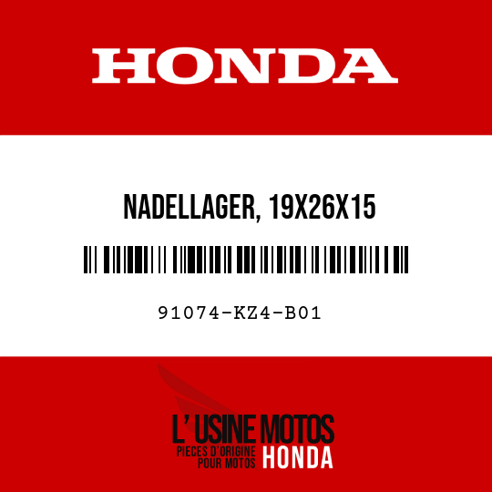 image de 91074-KZ4-B01 NADELLAGER, 19X26X15