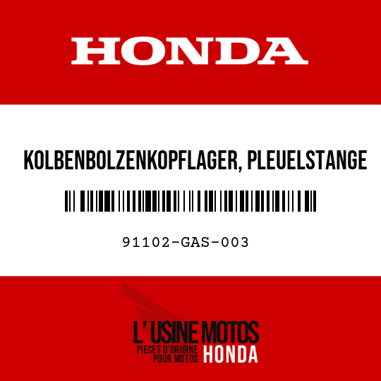 image de 91102-GAS-003 KOLBENBOLZENKOPFLAGER, PLEUELSTANGE (NTN)