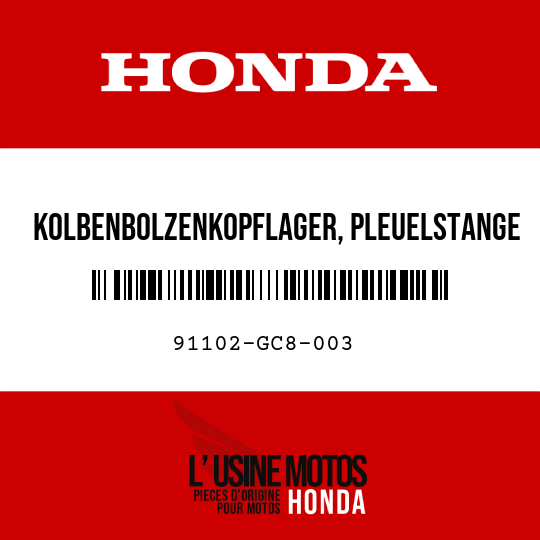 image de 91102-GC8-003 KOLBENBOLZENKOPFLAGER, PLEUELSTANGE (NTN)