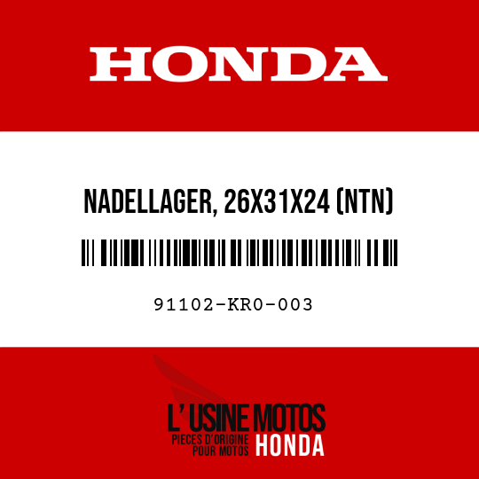 image de 91102-KR0-003 NADELLAGER, 26X31X24 (NTN)