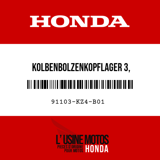 image de 91103-KZ4-B01 KOLBENBOLZENKOPFLAGER 3, PLEUELSTANGE (NTN)