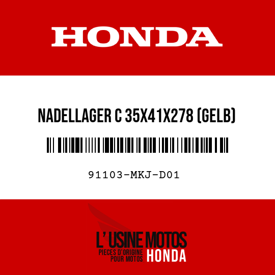 image de 91103-MKJ-D01 NADELLAGER C 35X41X278 (GELB)