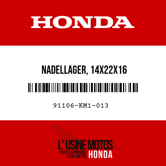 image de 91106-KM1-013 NADELLAGER, 14X22X16