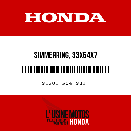 image de 91201-K04-931 SIMMERRING, 33X64X7