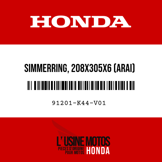 image de 91201-K44-V01 SIMMERRING, 208X305X6 (ARAI)