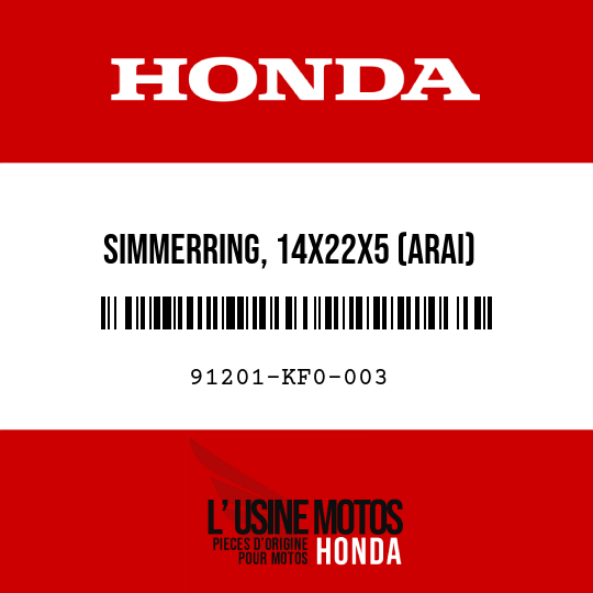 image de 91201-KF0-003 SIMMERRING, 14X22X5 (ARAI)