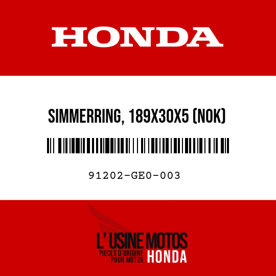 image de 91202-GE0-003 SIMMERRING, 189X30X5 (NOK)