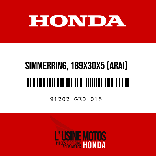 image de 91202-GE0-015 SIMMERRING, 189X30X5 (ARAI)
