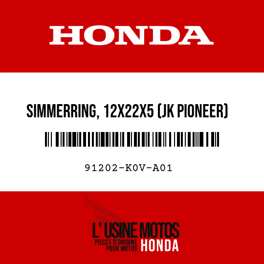 image de 91202-K0V-A01 SIMMERRING, 12X22X5 (JK PIONEER)