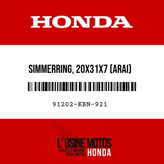 image de 91202-KBN-921 SIMMERRING, 20X31X7 (ARAI)