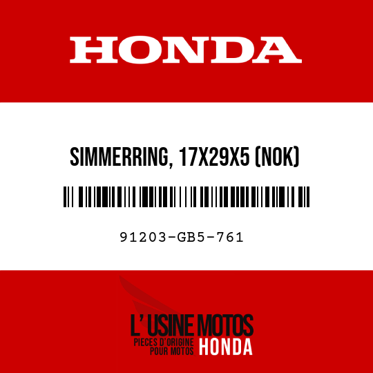 image de 91203-GB5-761 SIMMERRING, 17X29X5 (NOK)
