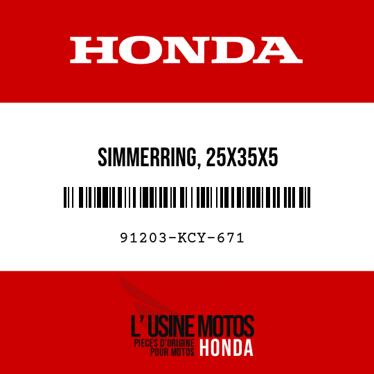 image de 91203-KCY-671 SIMMERRING, 25X35X5
