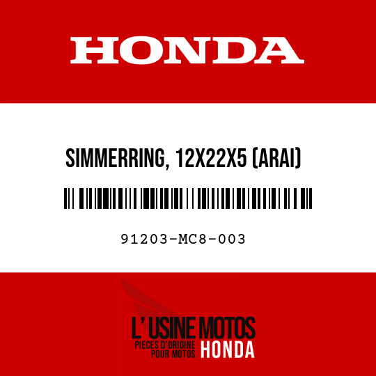 image de 91203-MC8-003 SIMMERRING, 12X22X5 (ARAI)