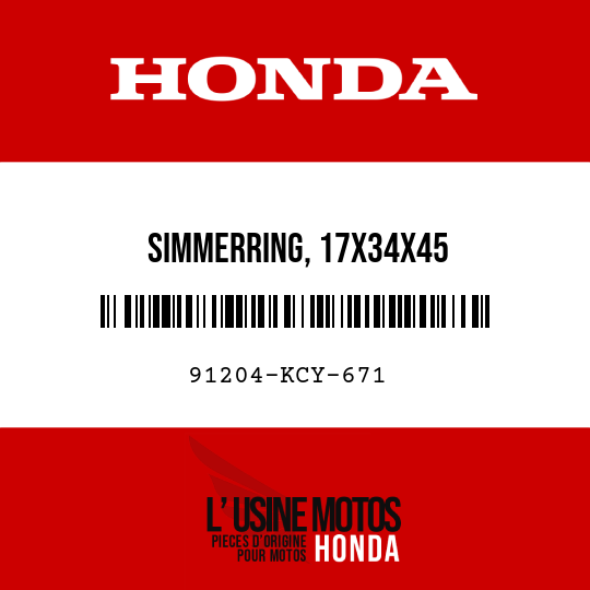 image de 91204-KCY-671 SIMMERRING, 17X34X45