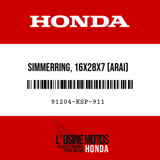 image de 91204-KSP-911 SIMMERRING, 16X28X7 (ARAI)