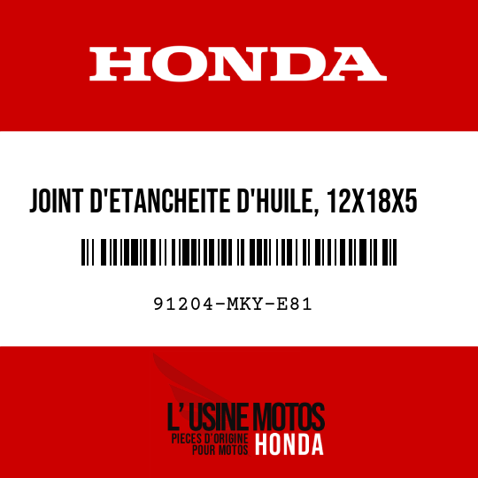 image de 91204-MKY-E81 JOINT D'ETANCHEITE D'HUILE, 12X18X5