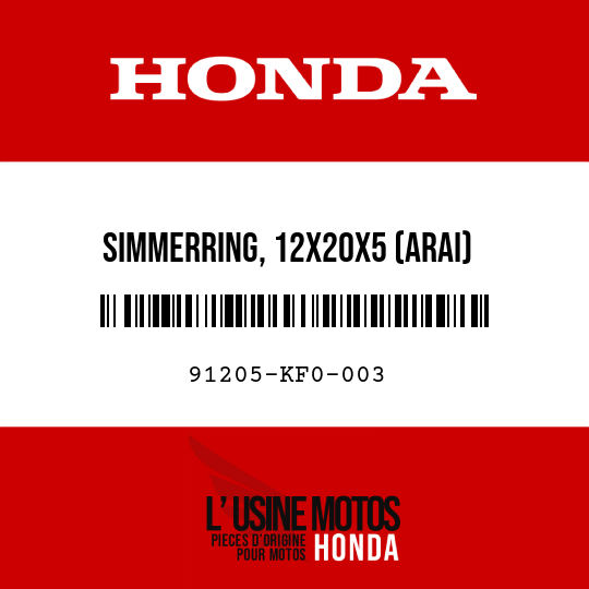 image de 91205-KF0-003 SIMMERRING, 12X20X5 (ARAI)