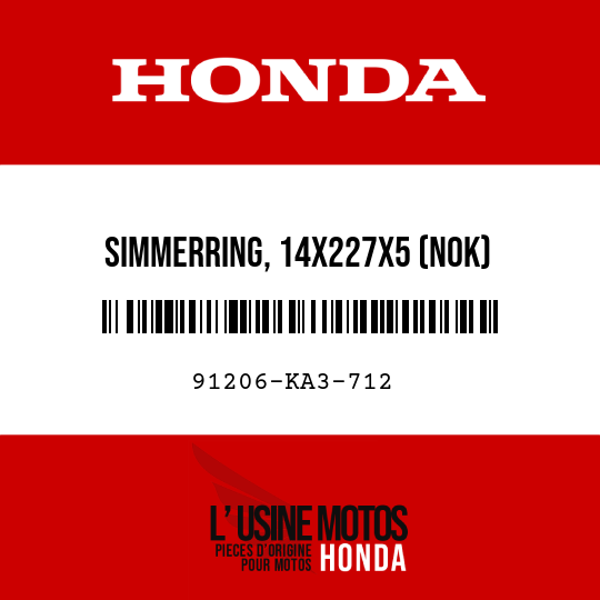 image de 91206-KA3-712 SIMMERRING, 14X227X5 (NOK)