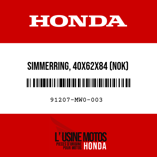 image de 91207-MW0-003 SIMMERRING, 40X62X84 (NOK)