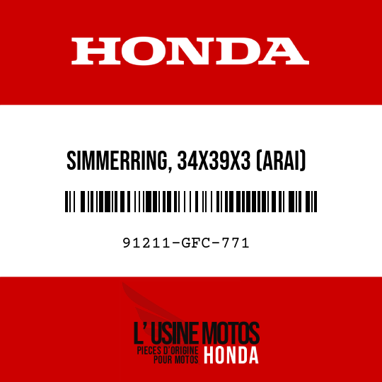 image de 91211-GFC-771 SIMMERRING, 34X39X3 (ARAI)