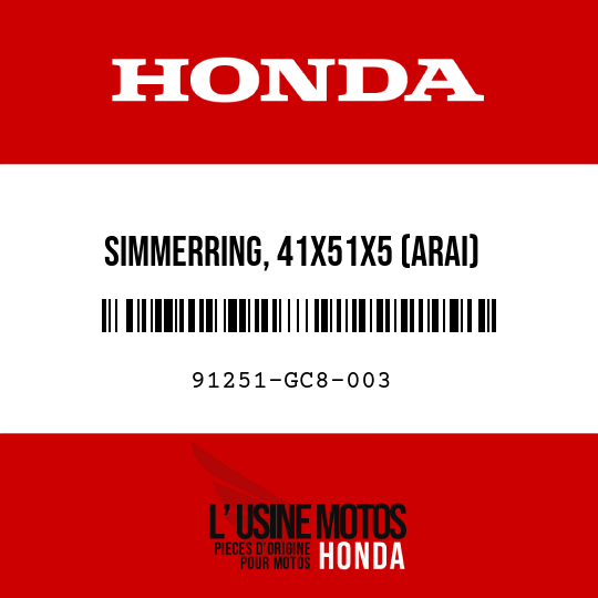 image de 91251-GC8-003 SIMMERRING, 41X51X5 (ARAI)